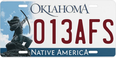 OK license plate 013AFS