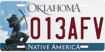 OK license plate 013AFV