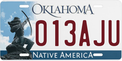 OK license plate 013AJU