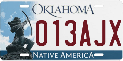OK license plate 013AJX