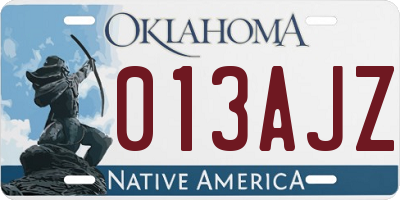 OK license plate 013AJZ