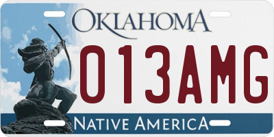 OK license plate 013AMG