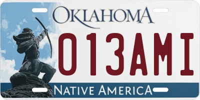 OK license plate 013AMI