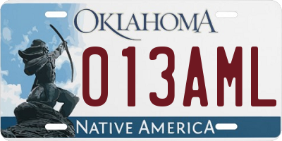 OK license plate 013AML