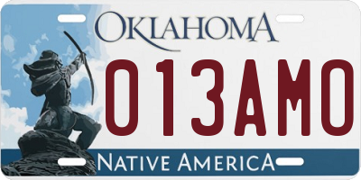 OK license plate 013AMO