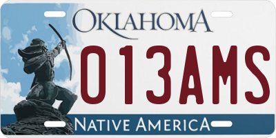 OK license plate 013AMS