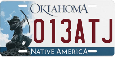 OK license plate 013ATJ