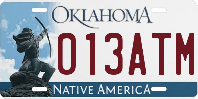 OK license plate 013ATM