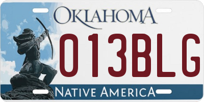 OK license plate 013BLG