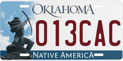 OK license plate 013CAC