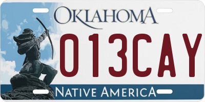 OK license plate 013CAY