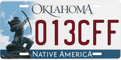 OK license plate 013CFF
