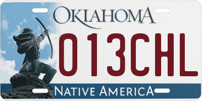 OK license plate 013CHL