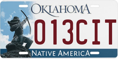 OK license plate 013CIT