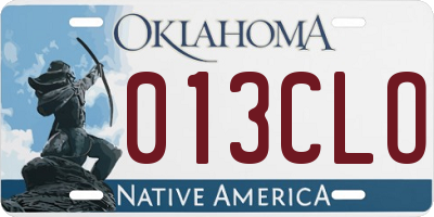 OK license plate 013CLO
