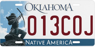 OK license plate 013COJ