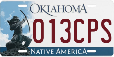 OK license plate 013CPS