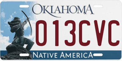 OK license plate 013CVC