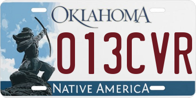 OK license plate 013CVR