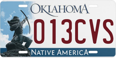 OK license plate 013CVS