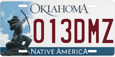 OK license plate 013DMZ