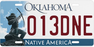 OK license plate 013DNE
