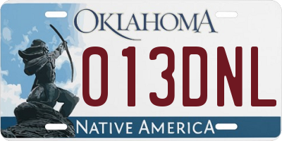 OK license plate 013DNL