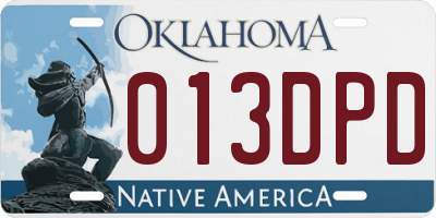OK license plate 013DPD