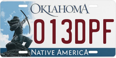 OK license plate 013DPF