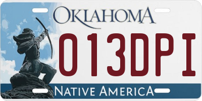 OK license plate 013DPI