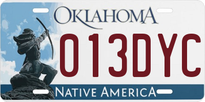 OK license plate 013DYC