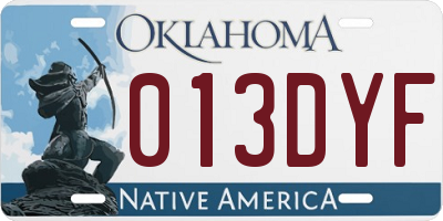 OK license plate 013DYF