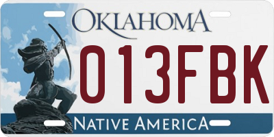OK license plate 013FBK
