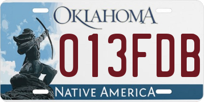 OK license plate 013FDB