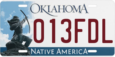 OK license plate 013FDL