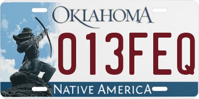 OK license plate 013FEQ