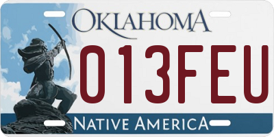 OK license plate 013FEU