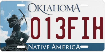 OK license plate 013FIH