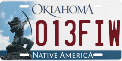OK license plate 013FIW