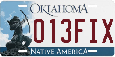OK license plate 013FIX