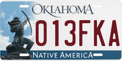 OK license plate 013FKA