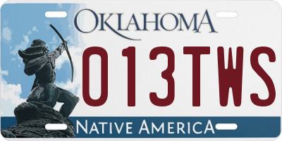 OK license plate 013TWS