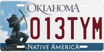 OK license plate 013TYM