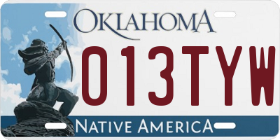 OK license plate 013TYW
