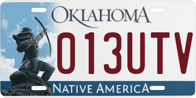 OK license plate 013UTV
