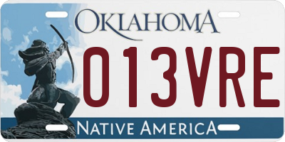 OK license plate 013VRE