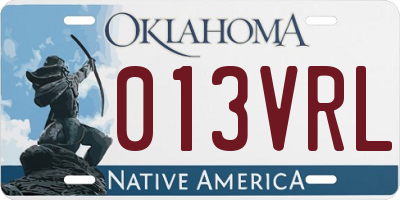 OK license plate 013VRL