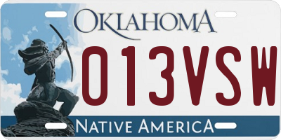 OK license plate 013VSW