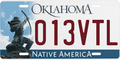 OK license plate 013VTL