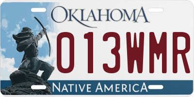 OK license plate 013WMR